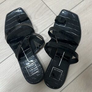 Dolce Vita Black Slides, Size 8, Isala